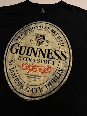 Guinness Stout Beer OFFICIAL St James Gate Brewery Logo T-Shirt XL Dublin Bar